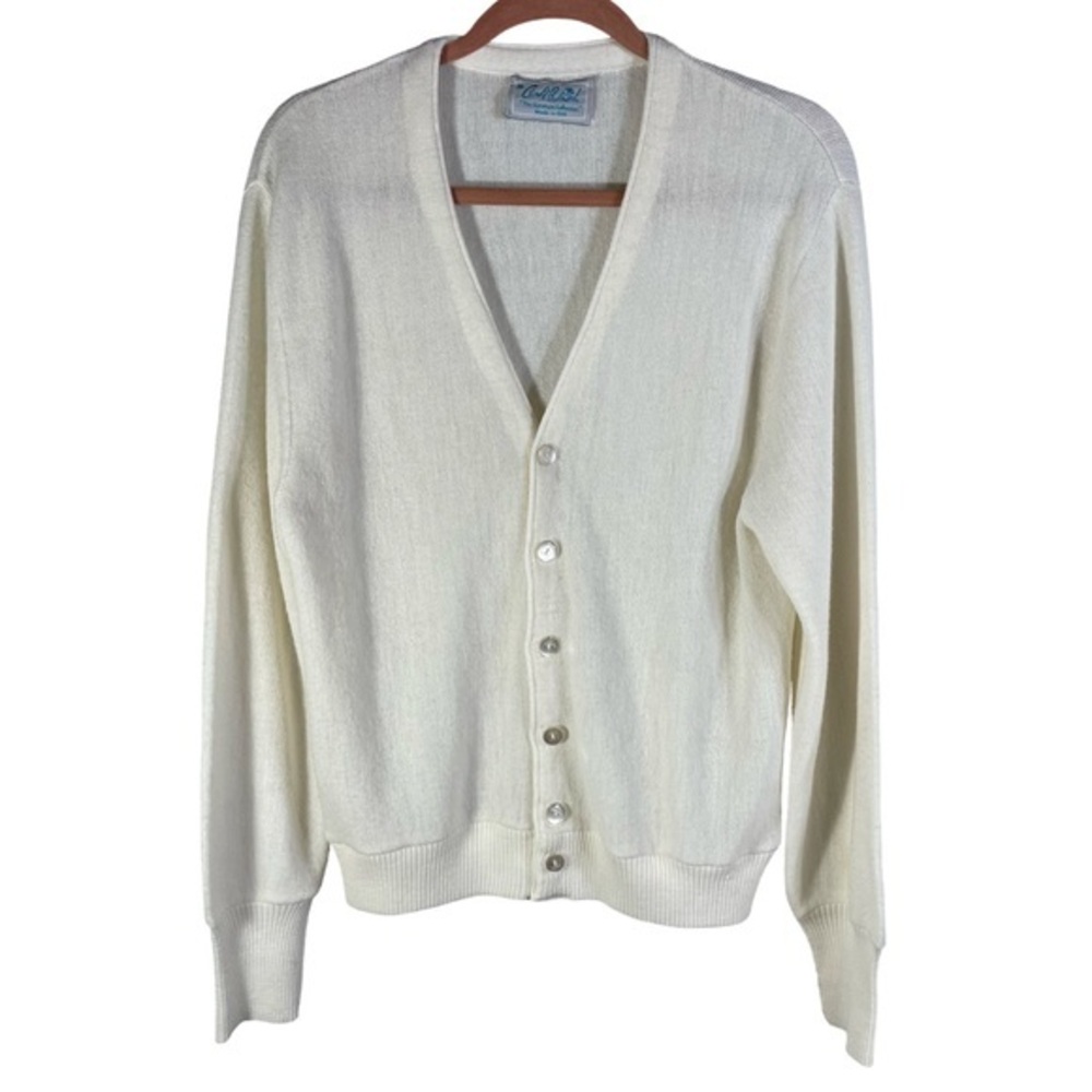 Vintage Arnold Palmer White Cardigan The Signature Collection Cardigan Sweater M